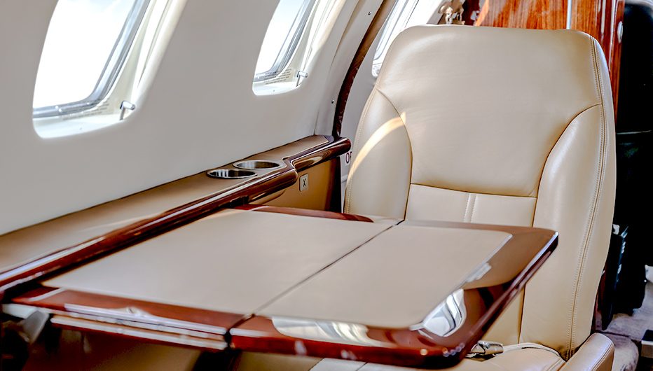 Interior table on jet